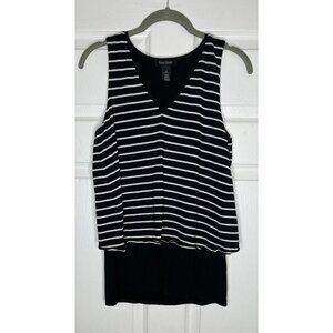White House Black Market Women’s Sleeveless Striped Top V Neck Tank